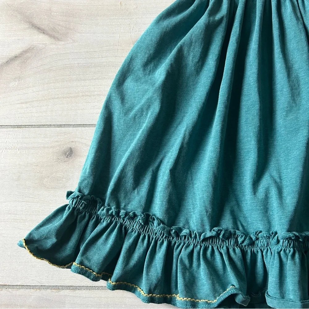 Matilda Jane Teal Pull On Ruffle Dress - Picture 3 of 3